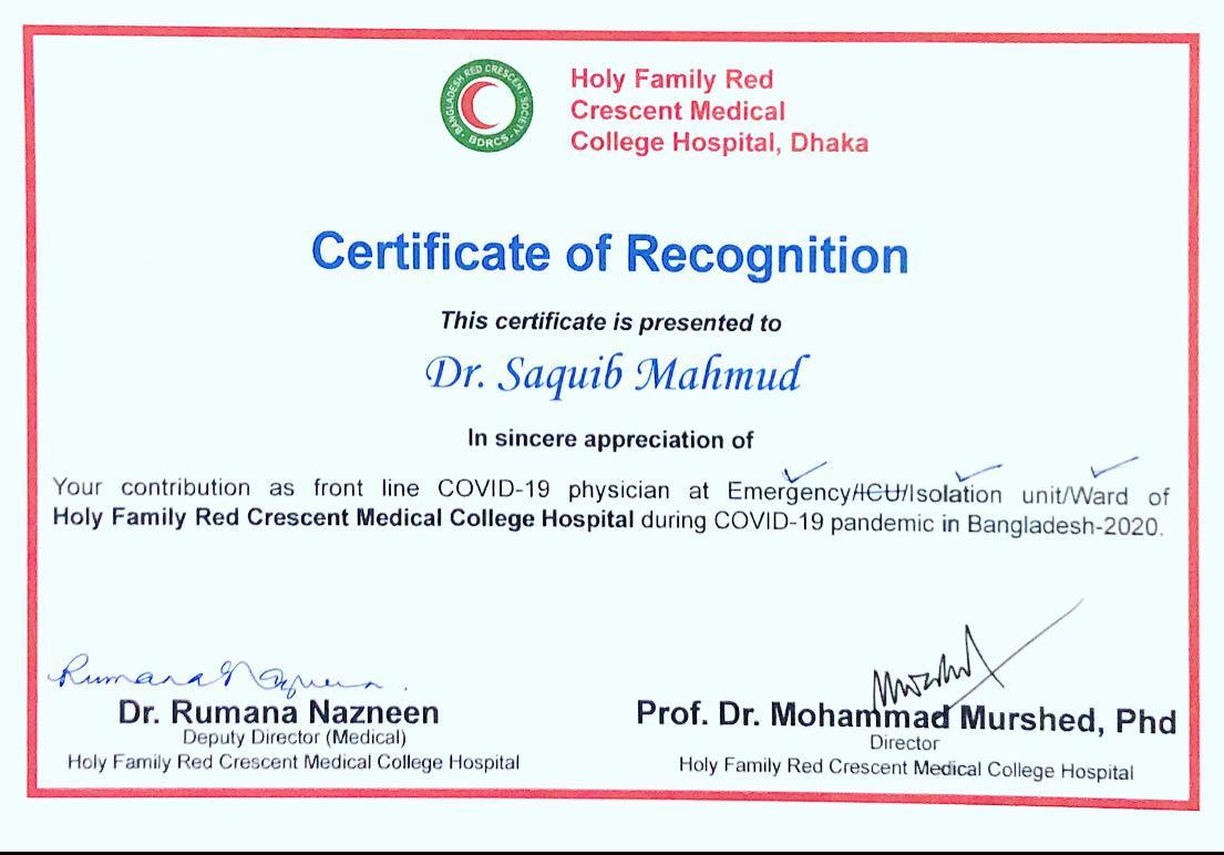 Certificate of Recognition