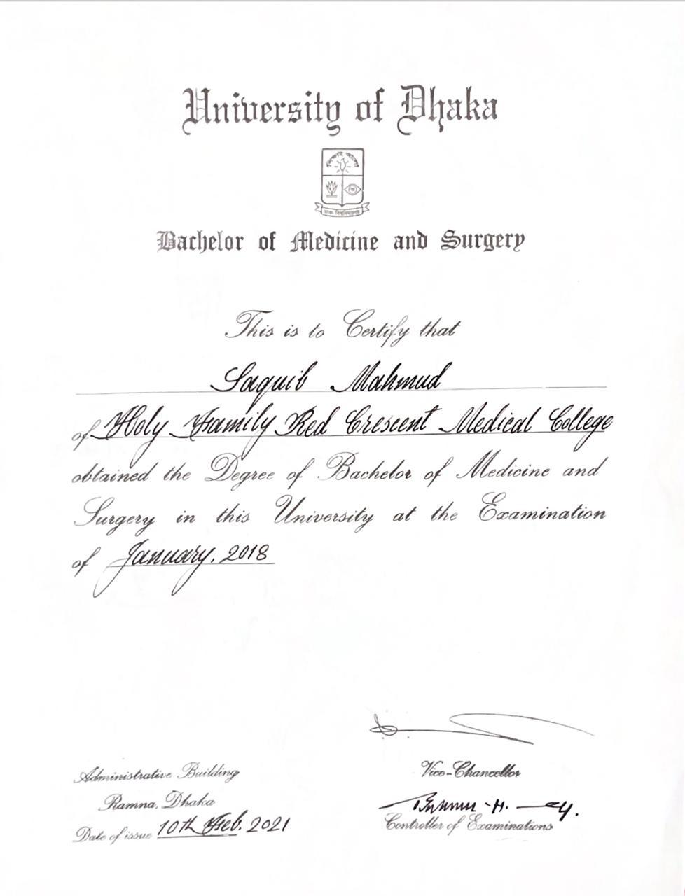 MBBS — Bachelor of Medicine & Surgery